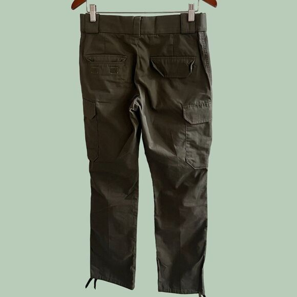 5.11 Tactical Pro Pants Womens 30x34 Relaxed Fit Green Ripstop Cargo Workwear - Picture 9 of 16